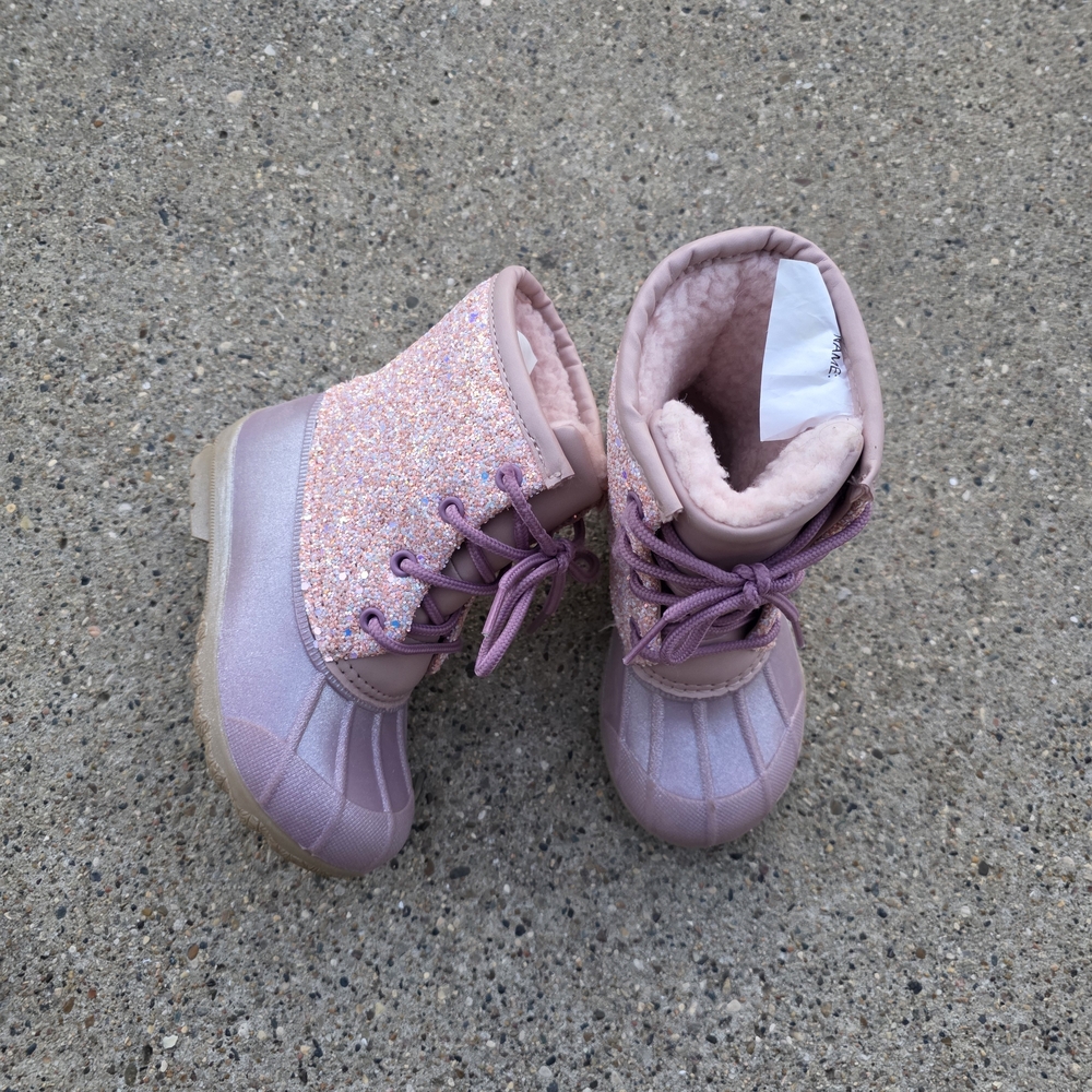 Wonder Nation Kids Glitter Pink Winter Boots Little Girsl 9